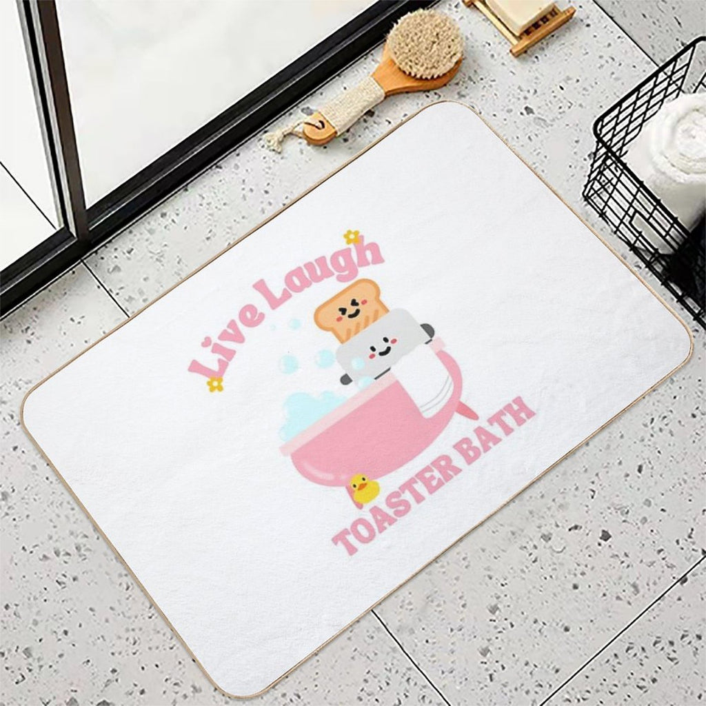 Live Laugh Toaster Bath Cute Women Girls  Versatile Bath Mat
