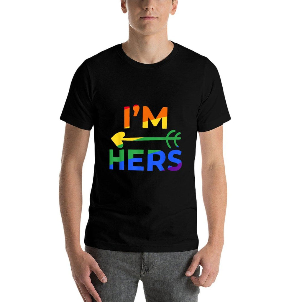 LGBT Gay Pride Im Her Shes Mine Lesbian Couple Matching  Oversized Silhouette T-Shirt