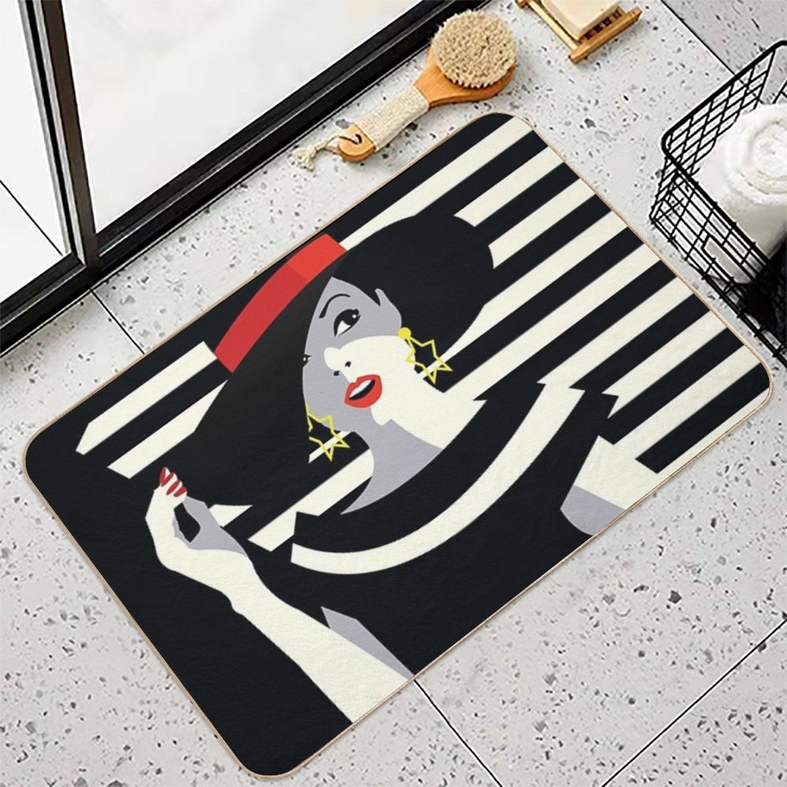 Eighties Fashionista - Nagel Inspired Retro Socialite  Eco-Friendly Bath Mat