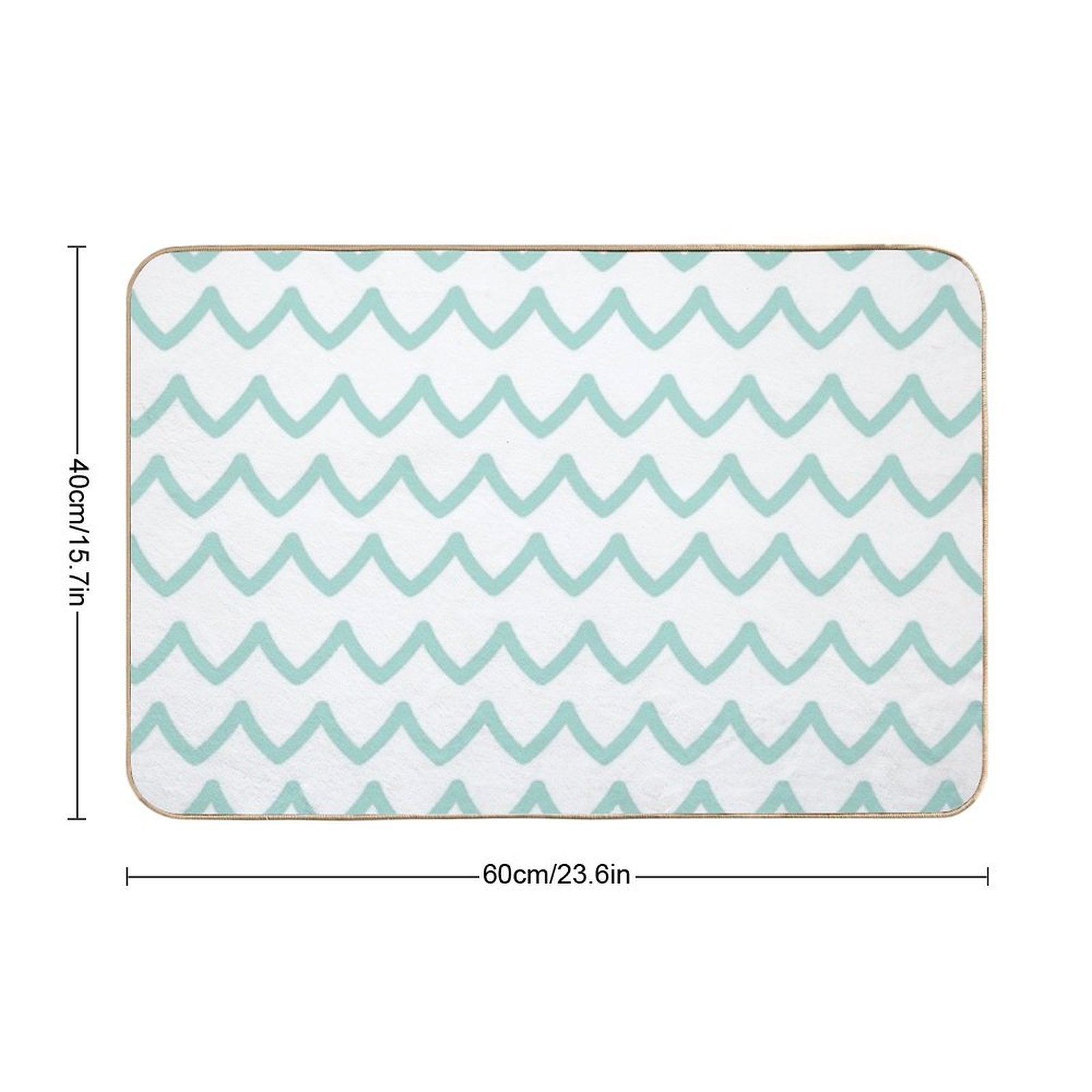Light Blue Doodle White Underwater Waves  Multi-Purpose Bath Mat