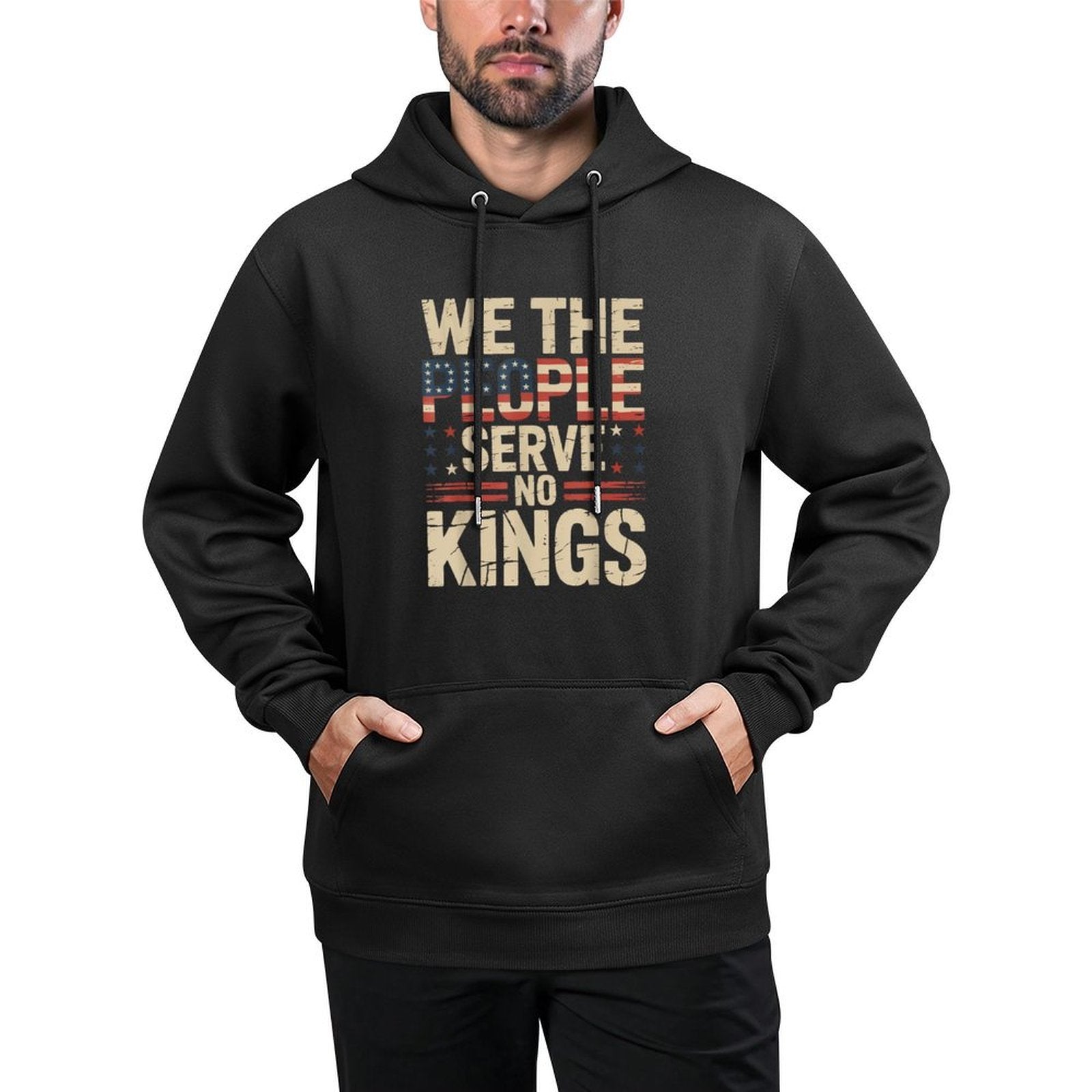 No Kings In America, Democracy, We The People Shape Retention Hoodie