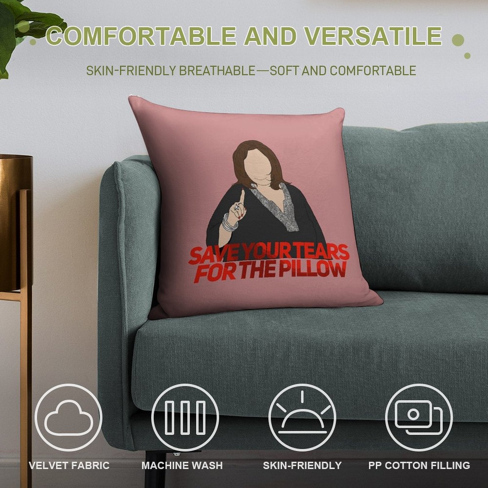 No Crybabies Soft Shrink-Resistant Throw Pillow