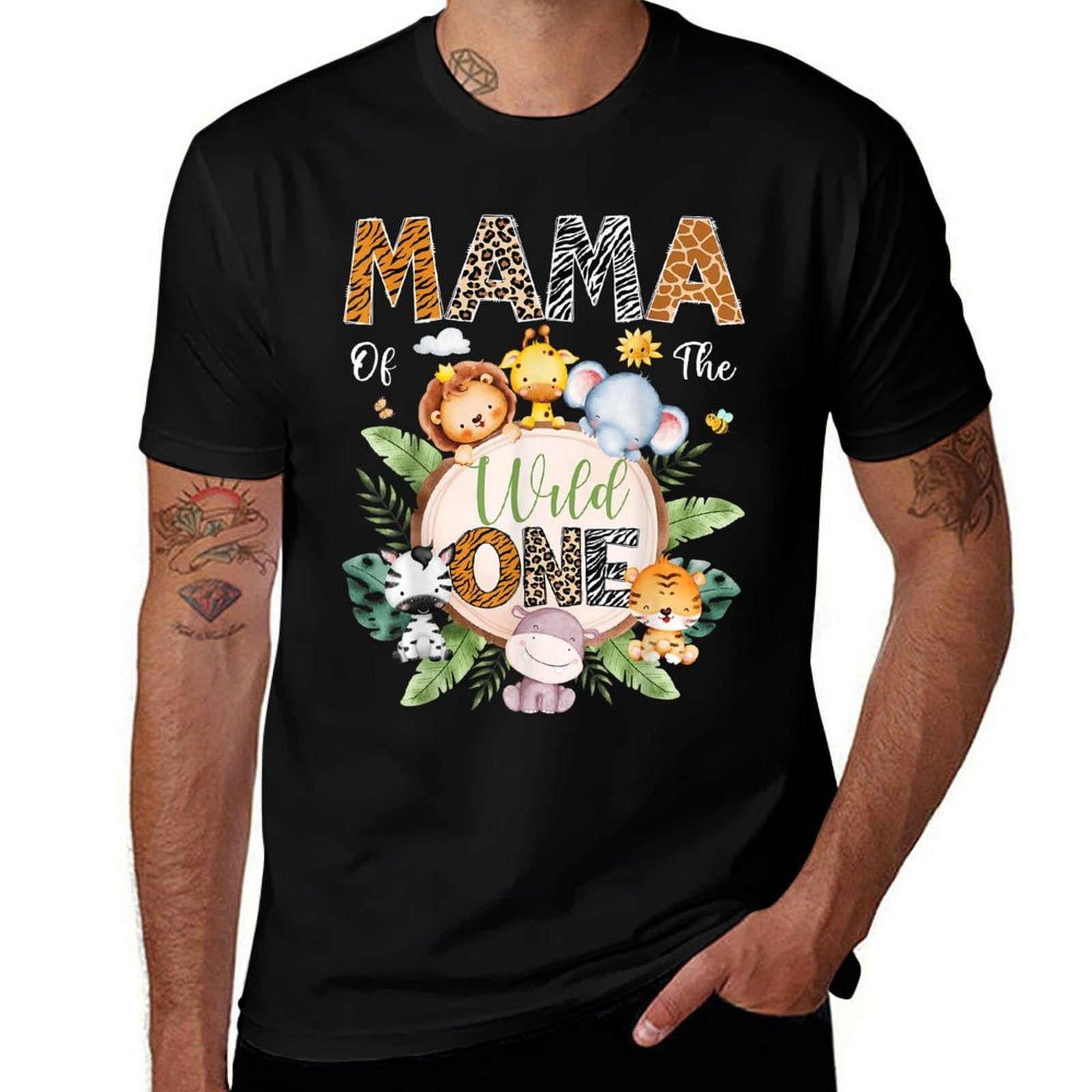 Mama Of The Wild One 1St Birthday Safari Jungle Animal  Durable T-Shirt