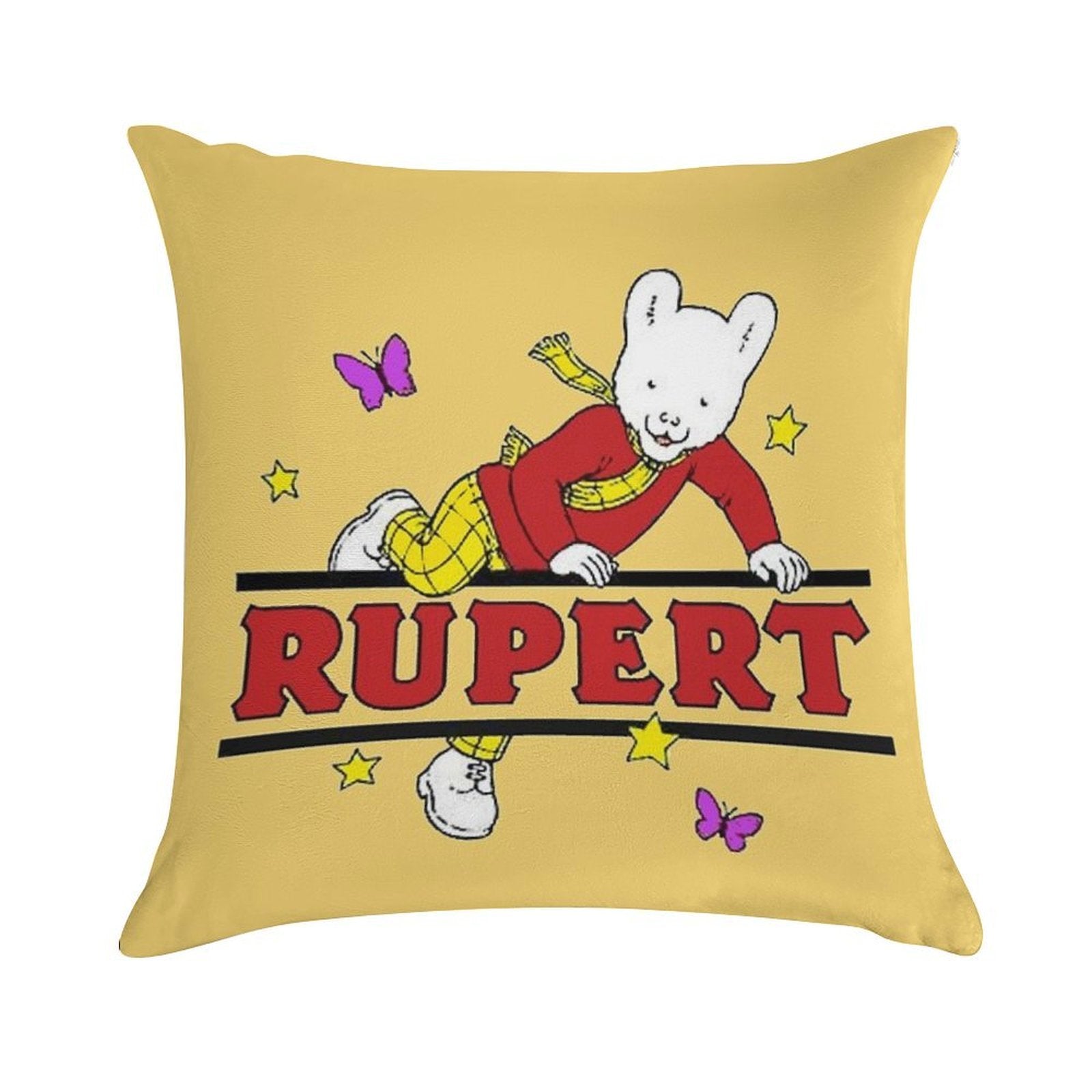 Rupert Bear Soft Short Plush Fabric Throw Pillow
