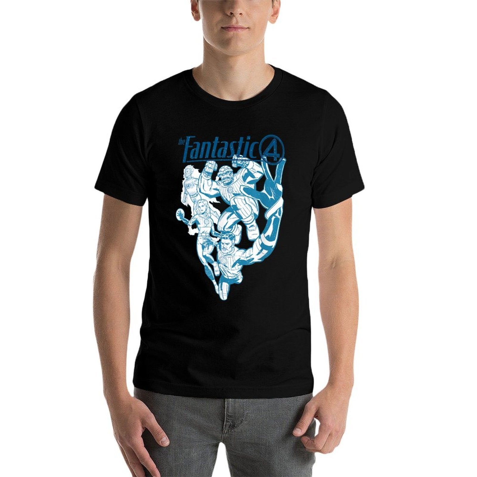 Marvel Fantastic Four First Steps Retro Illustrated Team  Quick-drying T-Shirt