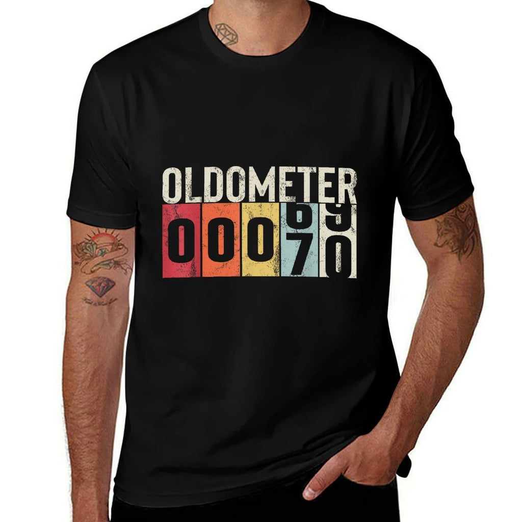 Funny 70 Years Old Oldometer Vintage 70th Birthday Odometer  Relaxed-fit T-Shirt