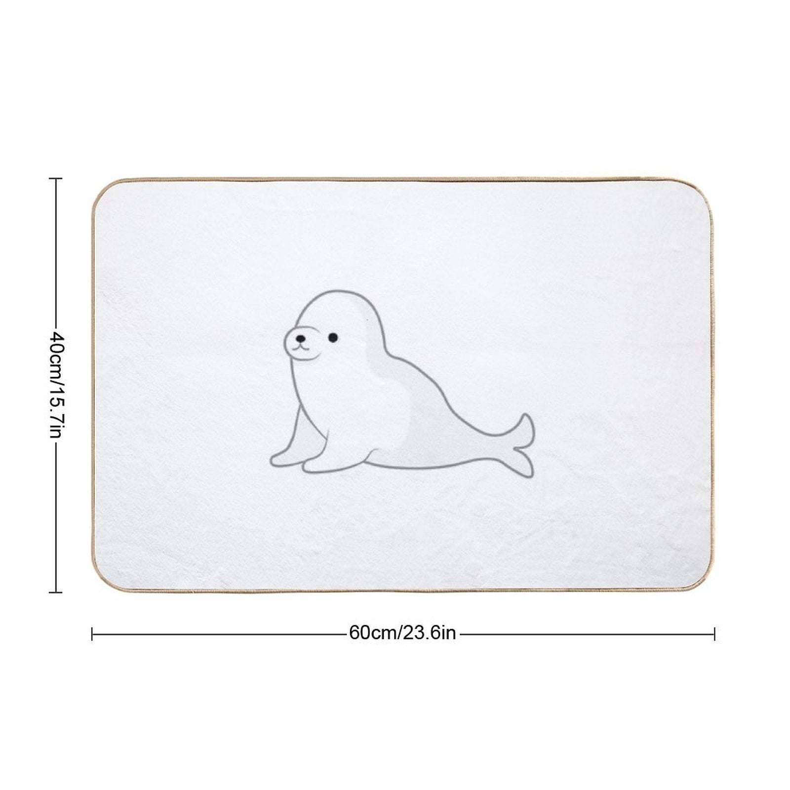 Adorable Baby Seal Just Vibing Out Here  Fade-Resistant Bath Mat