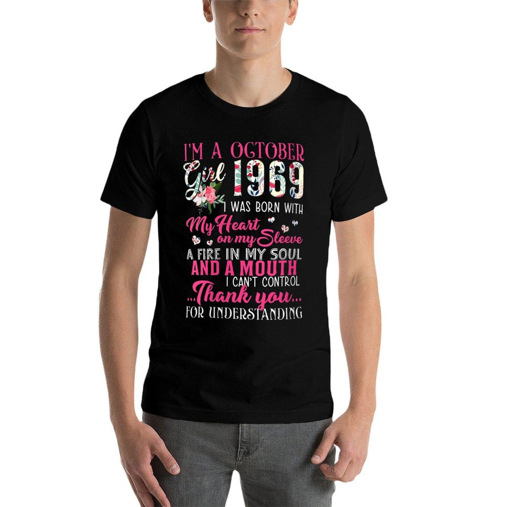 Womens October Girl 1969s 50th Birthday Girl Women  Cotton T-Shirt