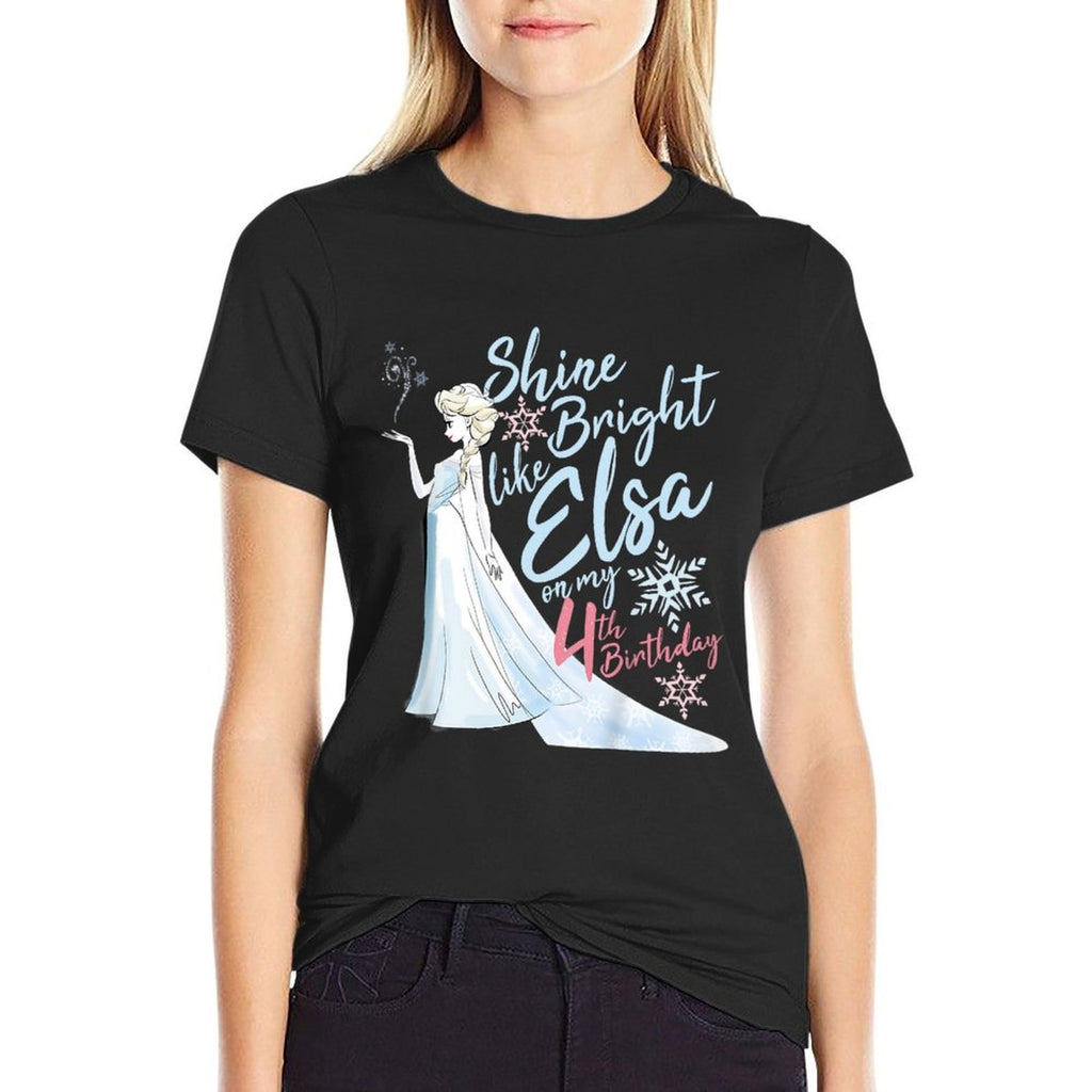 Disney Frozen Elsa Shine Bright Toddler 4th Birthday  Easy-care T-Shirt