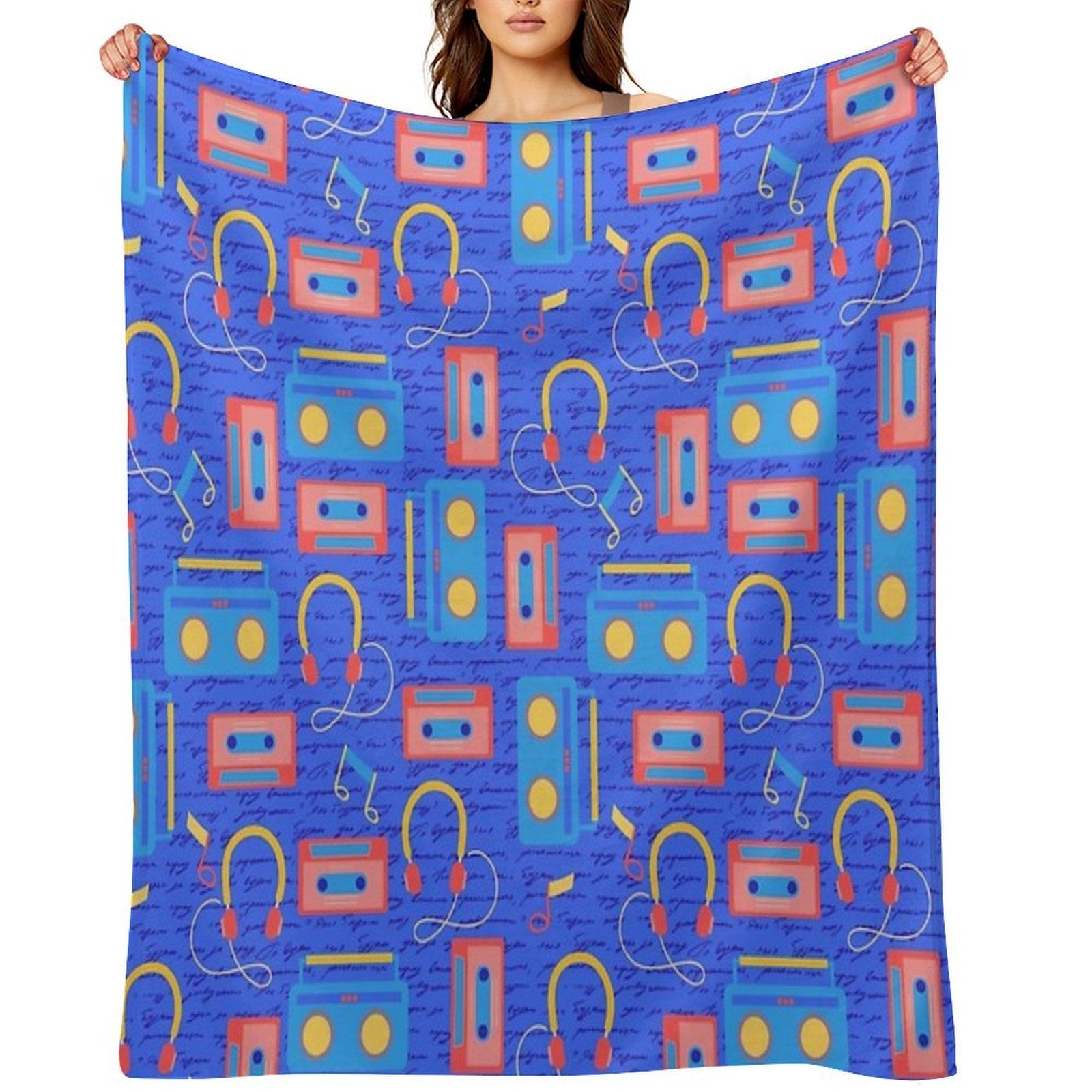 Cool Retro Music Travel-friendly Throw Blanket