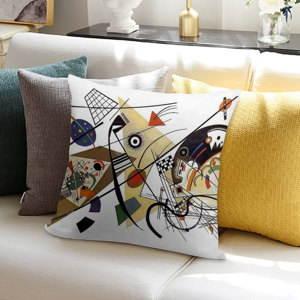 Kandinsky Traverse Line, 1923 Soft Short Plush Fabric Throw Pillow