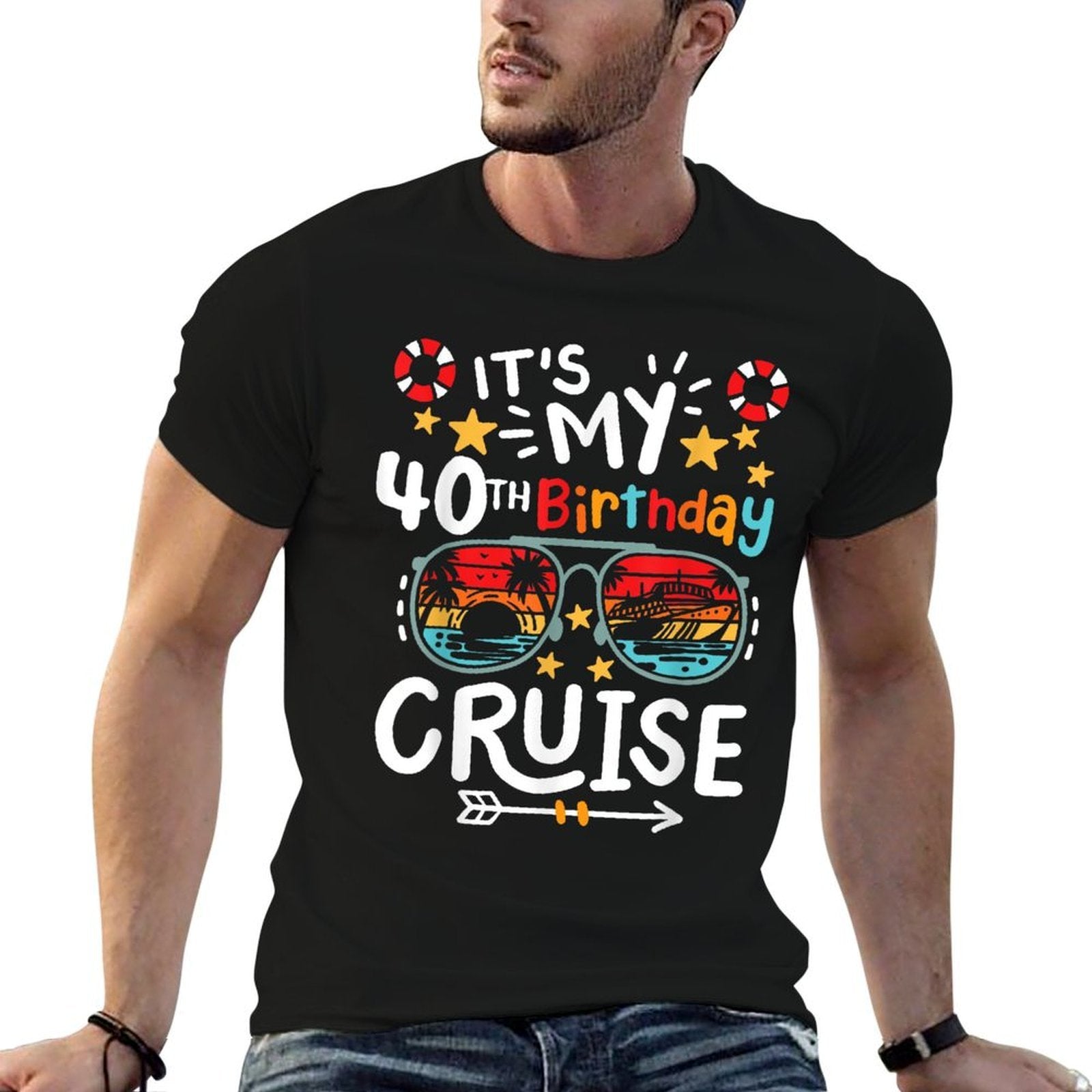 It's My 40th Birthday Cruise Vacation Tropical Party Beach  Graphic-printed T-Shirt