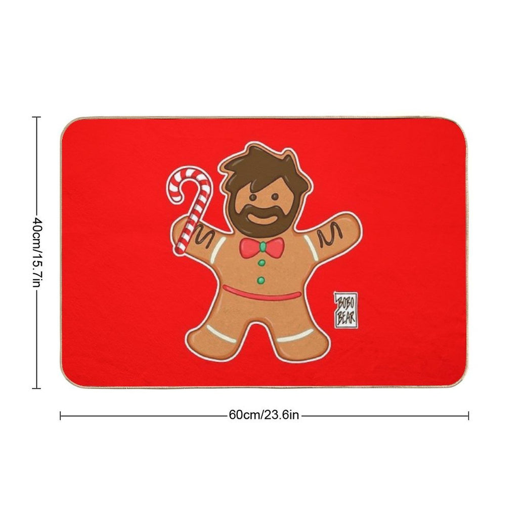 GINGERBREAD BEAR  Fade-Resistant Bath Mat