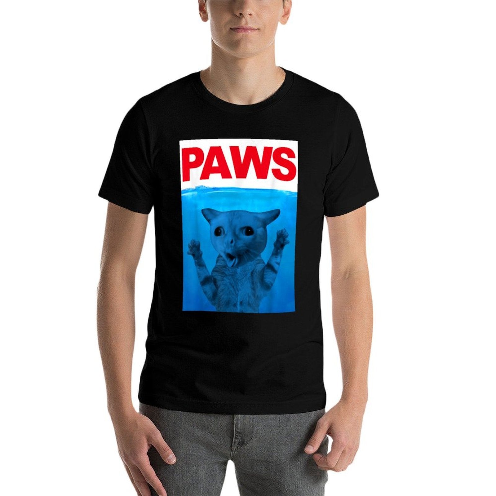 Paws Cat Meme Humor Funny Kitty Lover Funny Cats Dads Mom  Relaxed-fit T-Shirt