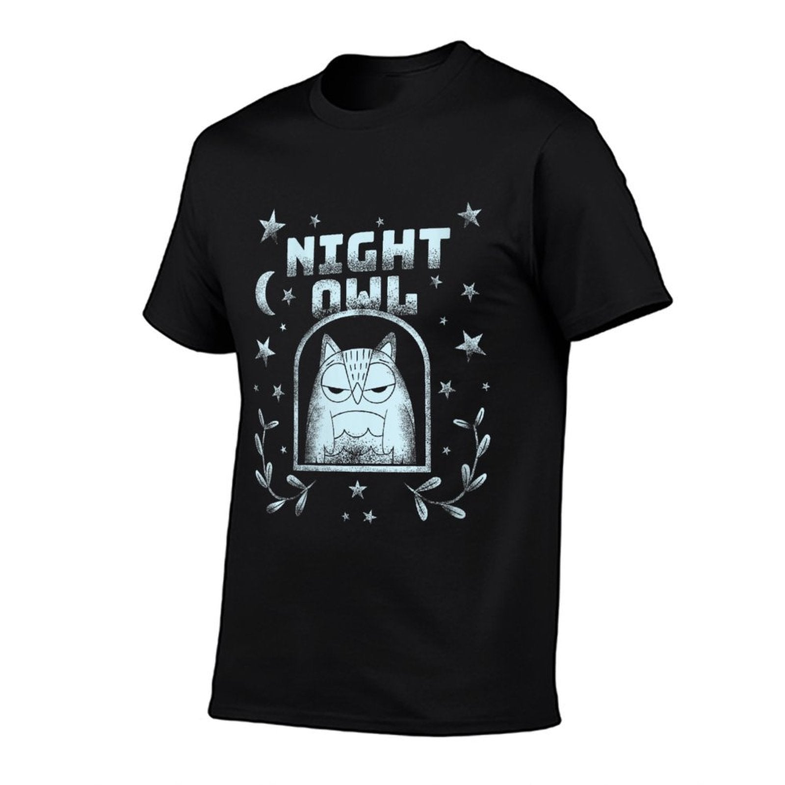Womens Night Owl – Fun And Whimsical Nocturnal Men Women Kids  Ribbed Collar T-Shirt