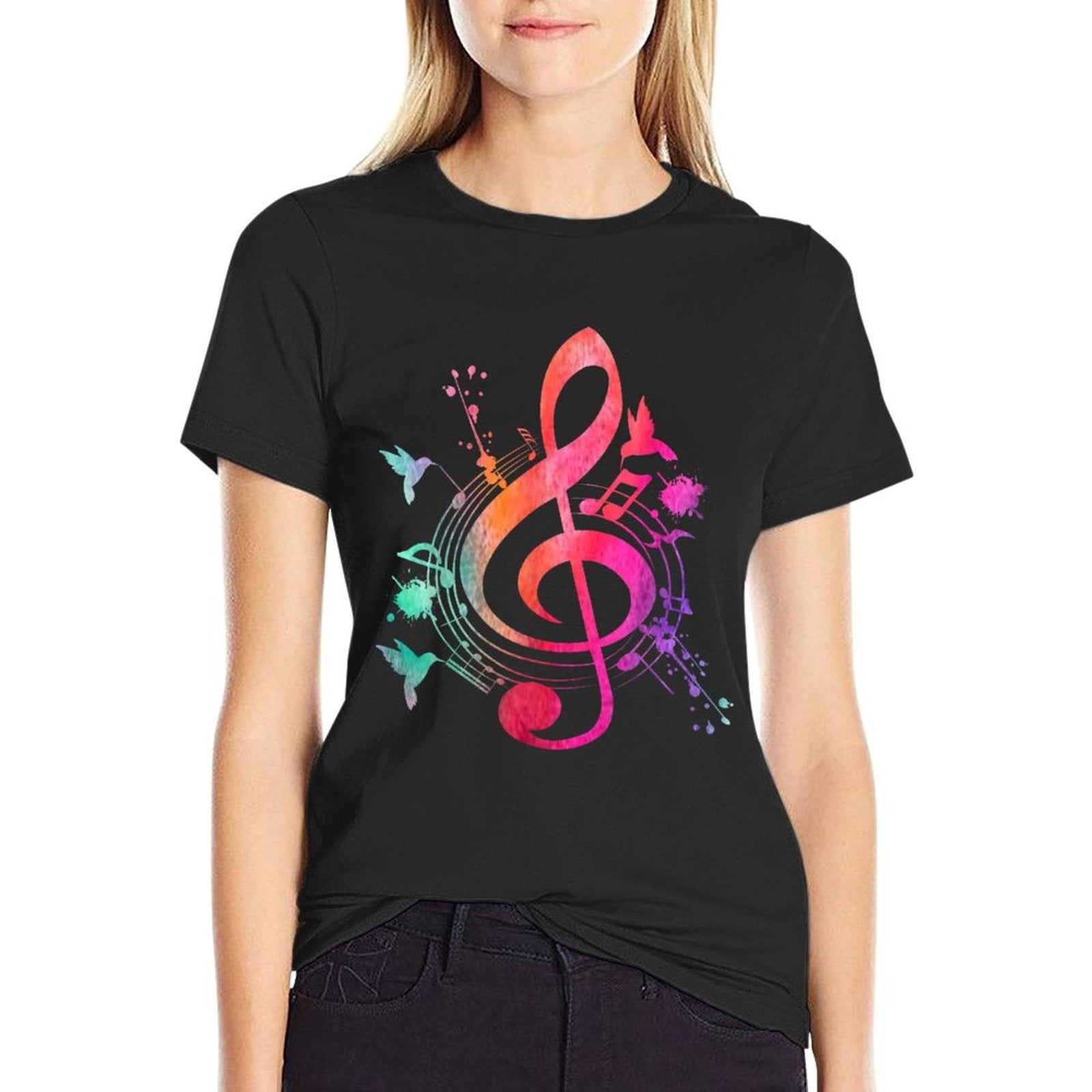 Musical Instrument Treble Clef Bird Music  Quick-drying T-Shirt