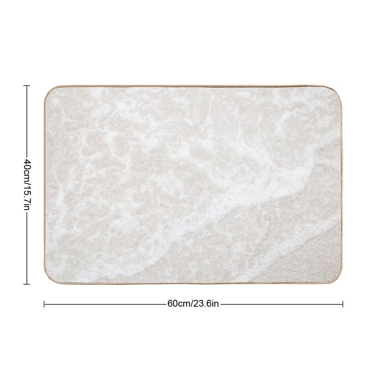 Beige And White Sand Beach  Odorless Bath Mat