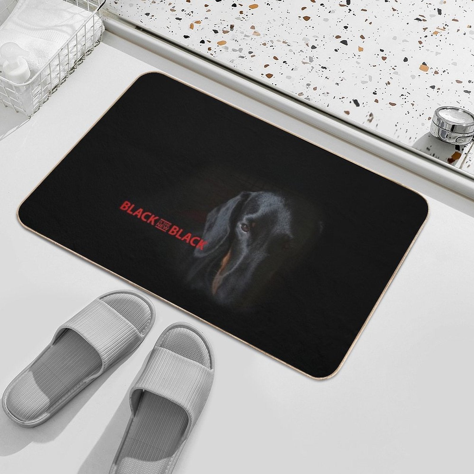 Black Dachshund  Fade-Resistant Bath Mat