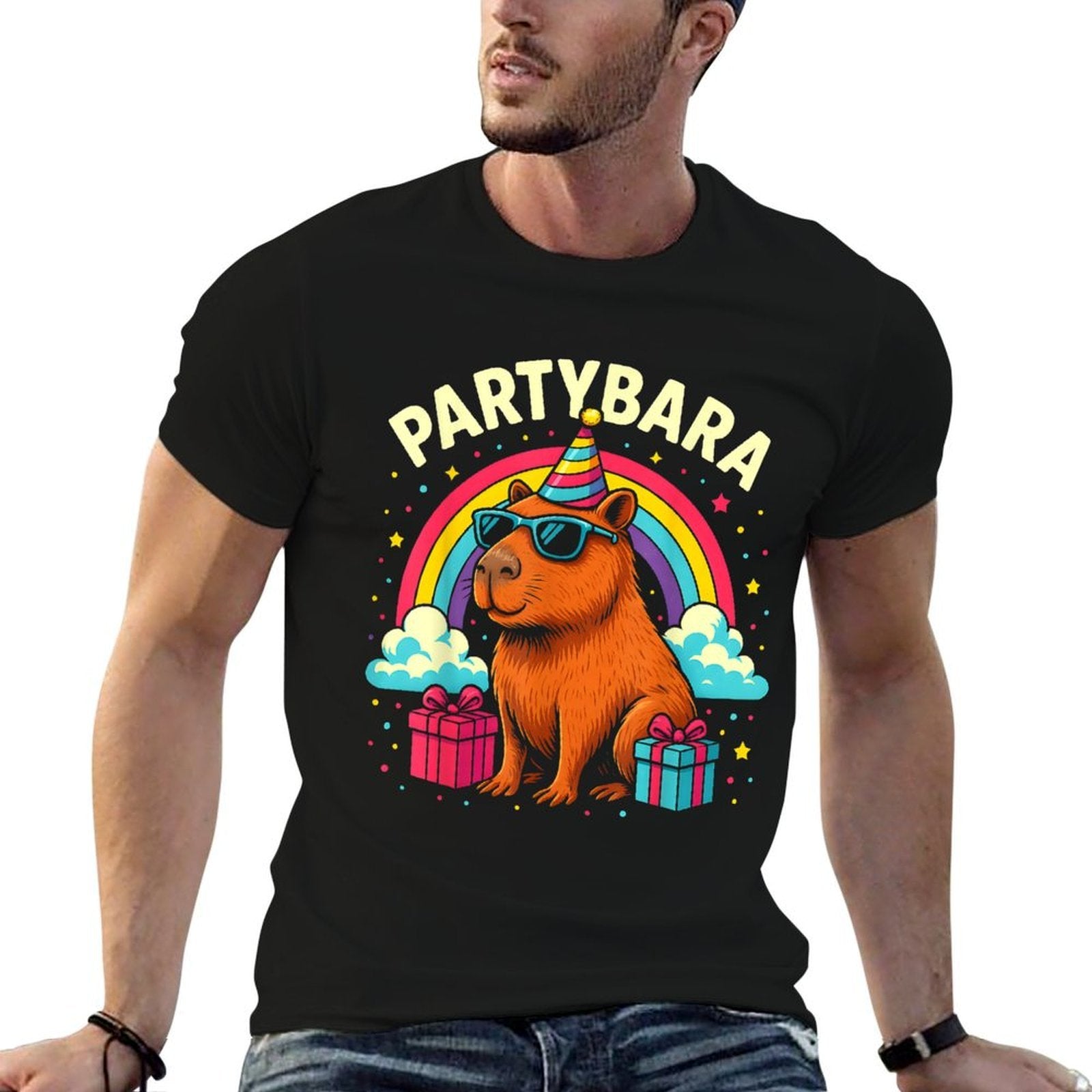 Birthday Capybara for Kids Fun Partybara Capybara Party  Summer-ready Fabric T-Shirt