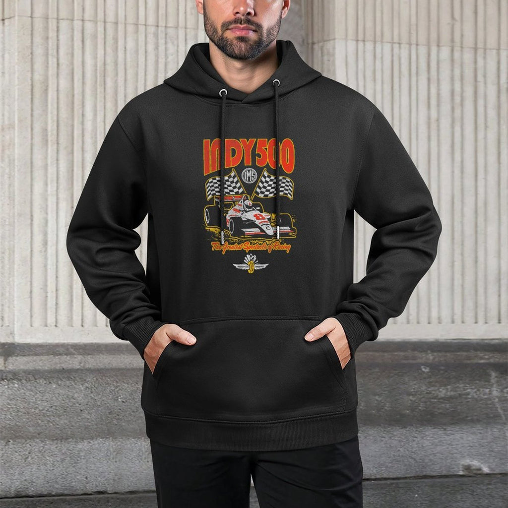 Indy 500 The Greatest Spectacle In Racing Distressed Style Medium-Weight Fabric Hoodie