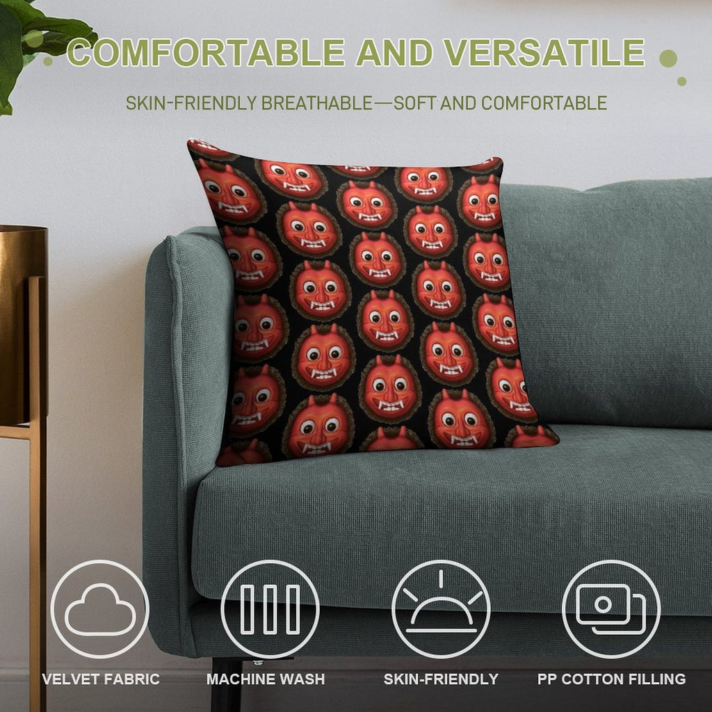 Ogre Emoji Soft Shrink-Resistant Throw Pillow