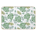 Monstera Leaves Green Seamless  Anti-Trip Bath Mat