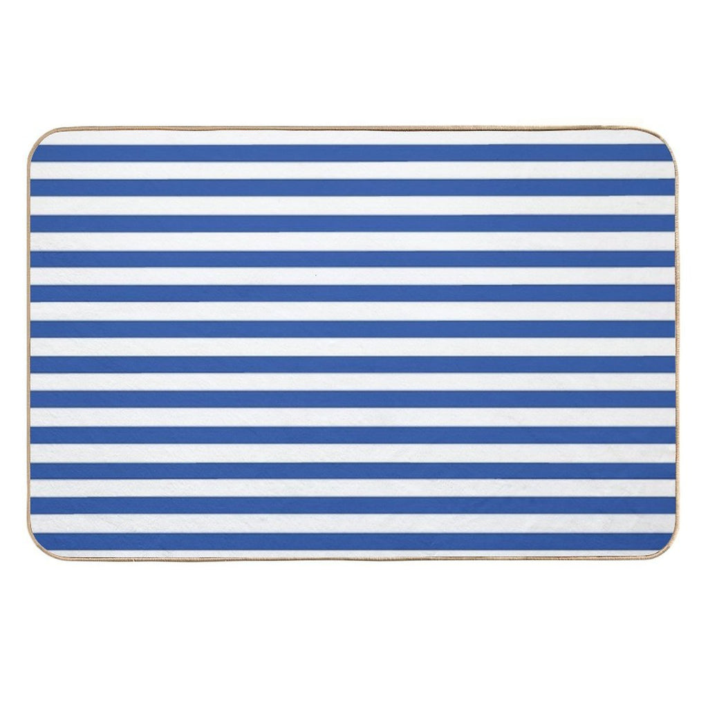 Blue And White Stripes  Rapid-Drying Bath Mat