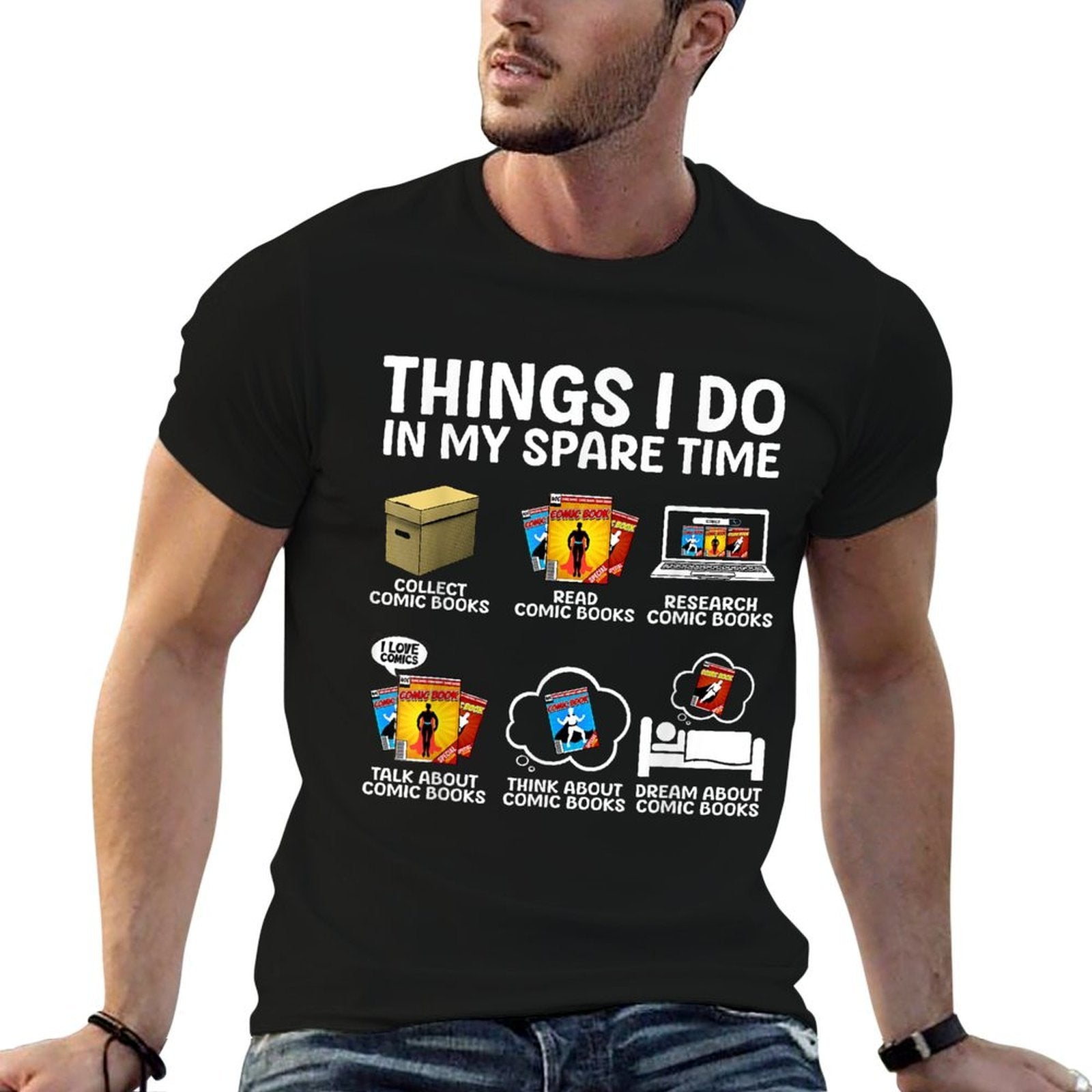 Best Comic Book Design For Men Women Comic Book Collectors  Wrinkle-resistant T-Shirt