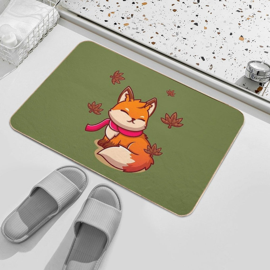 Cute Fox Fall - Color  Eco-Friendly Bath Mat