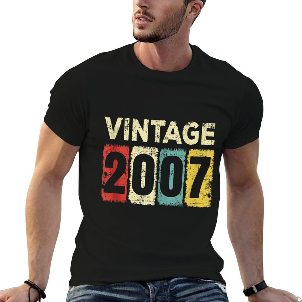 18 Year Old Birthday Vintage 2007 18th Birthday  Polyester Blend T-Shirt