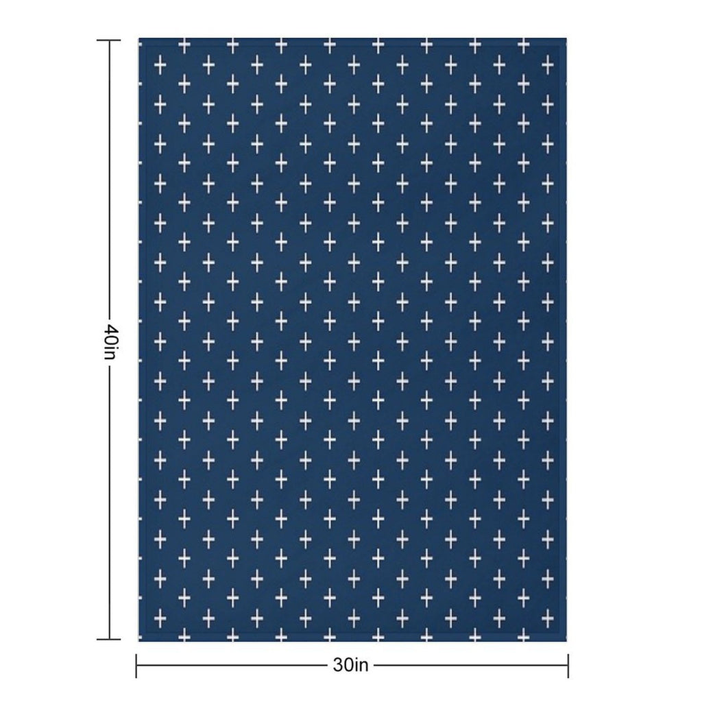 Japanese Kimono Blue Pattern Gift-ready Throw Blanket