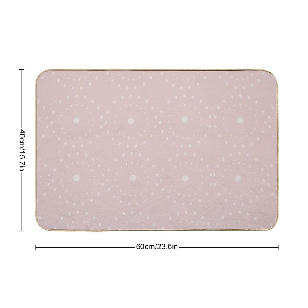 Cute Boho Minimalist Dotted Circles Design Pale Pink  Multi-Purpose Bath Mat