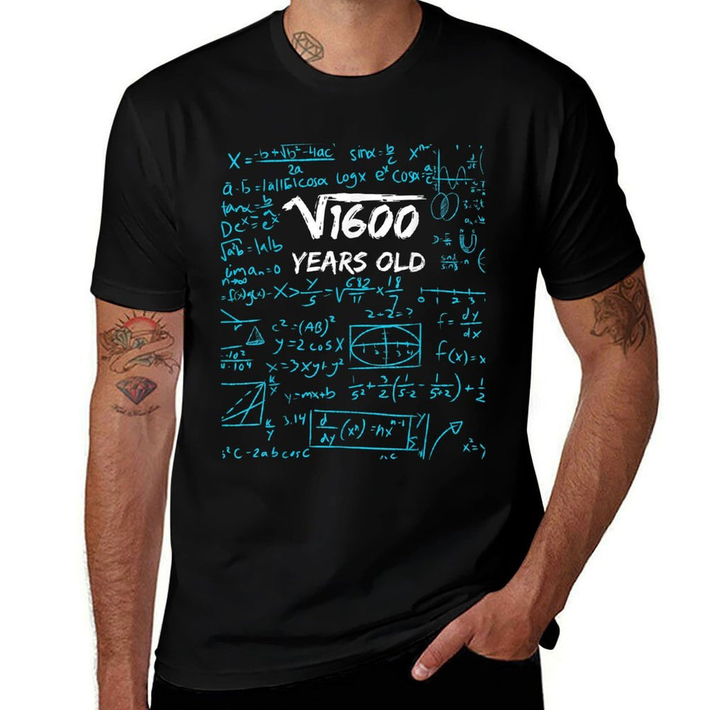 Square Root of 1600  40th Birthday 40 Years Old Gift  Fade-proof Color T-Shirt