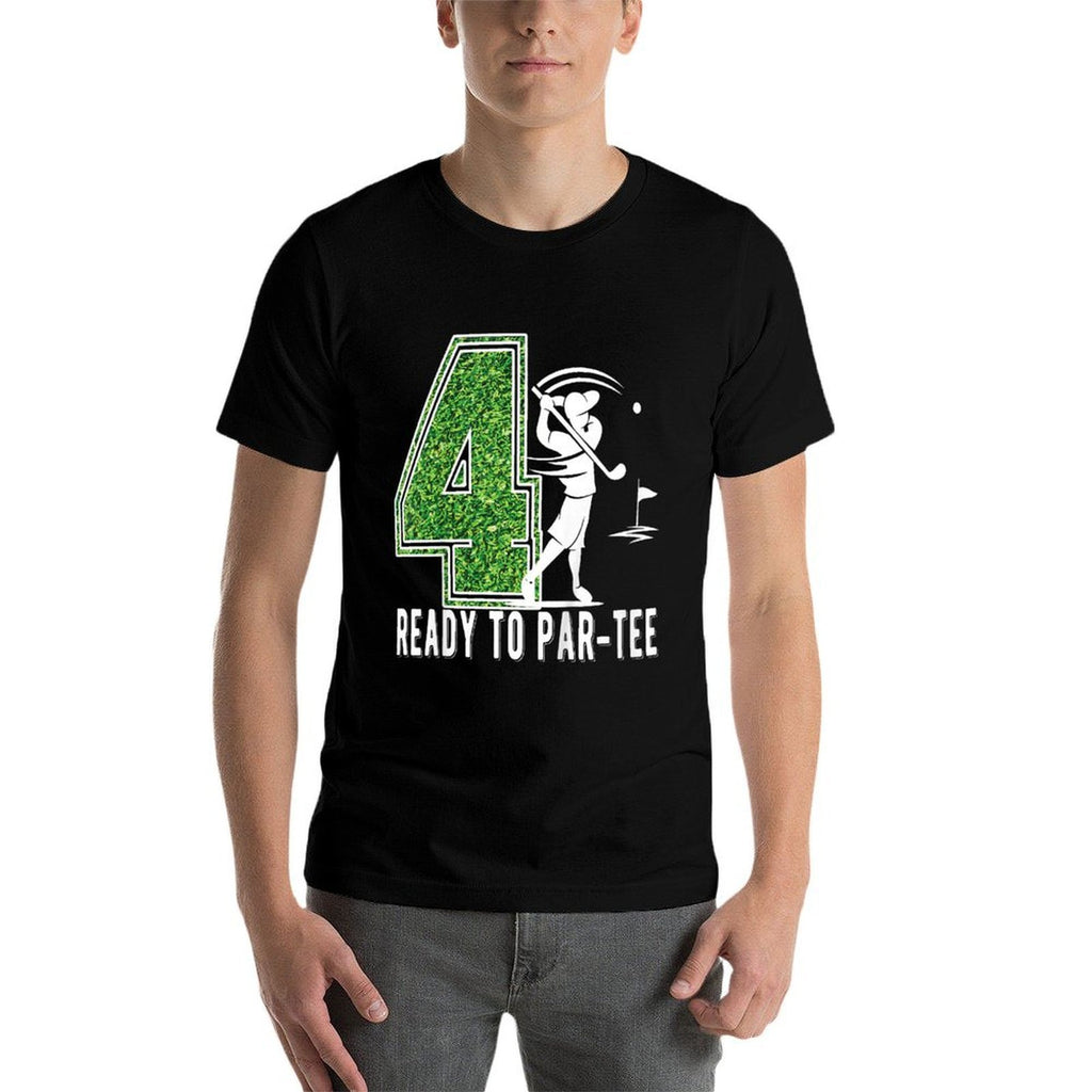 Kids 4th Birthday Golfer Boy Four Year Old Golf Player Comfortable T-Shirt
