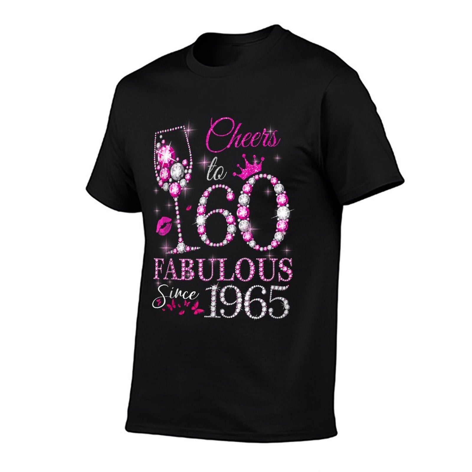 Womens Cheers to 60 Years Old EST 1965 60th Birthday Queen  Quick-drying T-Shirt