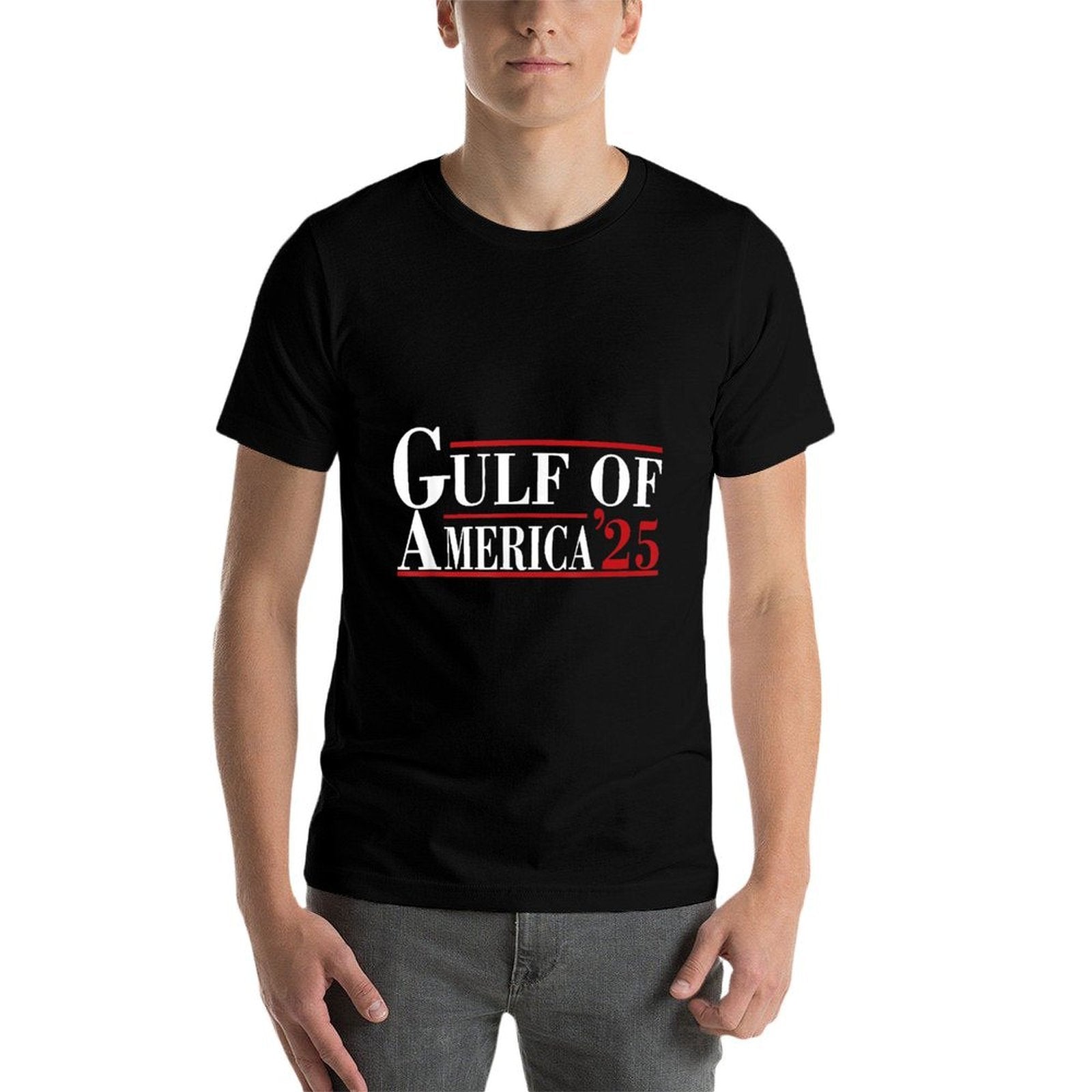 Gulf of USA America Funny USA Flag  Rolled Sleeves T-Shirt