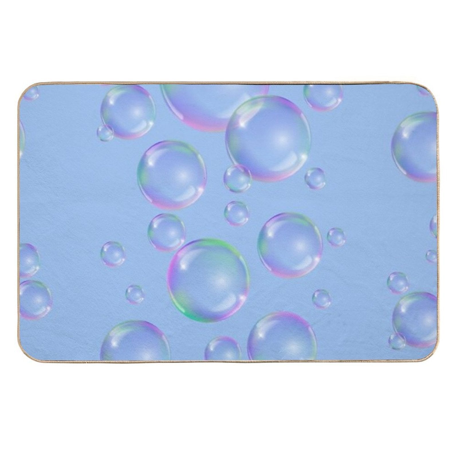 Colorful Bubbles Pattern - Light Blue Background  Repositionable Bath Mat