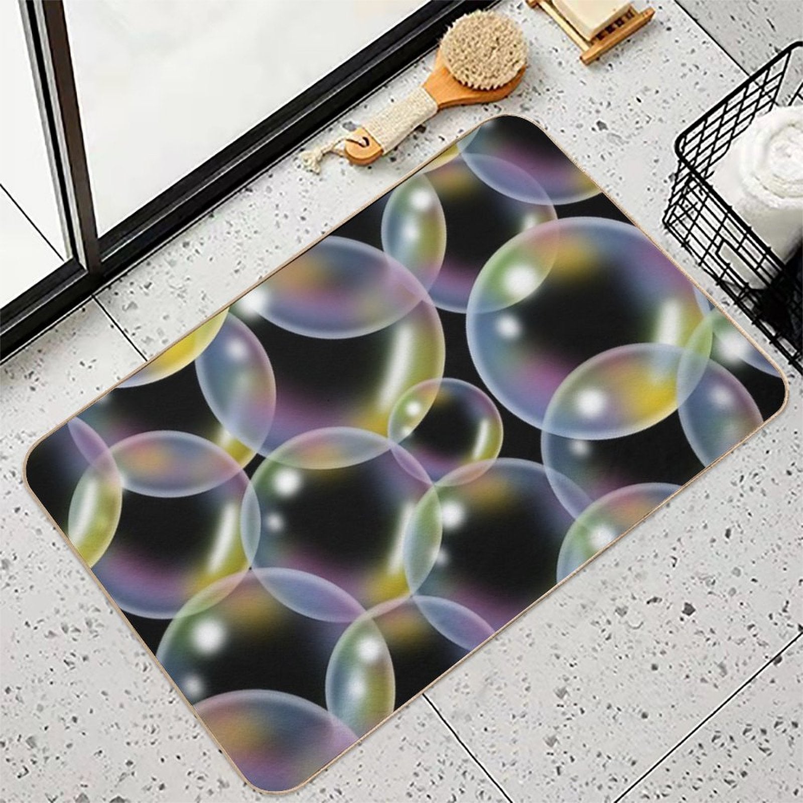 Overlapping Bubbles Pattern (Large)  Toxin-Free Bath Mat