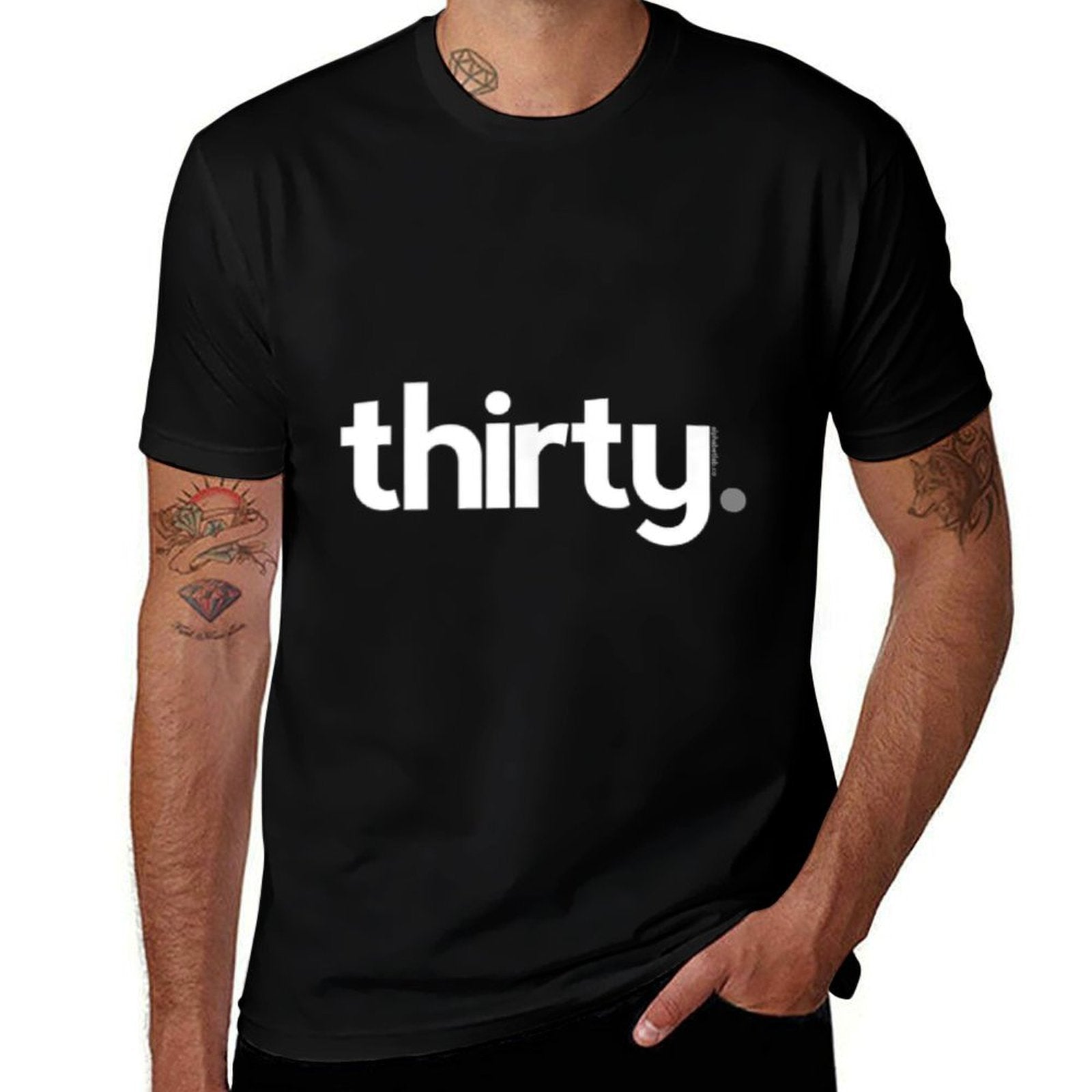 30th Birthday Gift Ideas for Him Men Thirty 30 Years Old  Rolled Sleeves T-Shirt