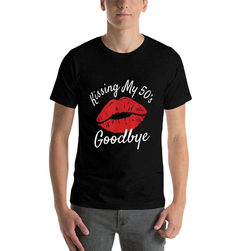 60th Birthday Kissing My 50s Goodbye Flirty Turning 60  Polyester Blend T-Shirt