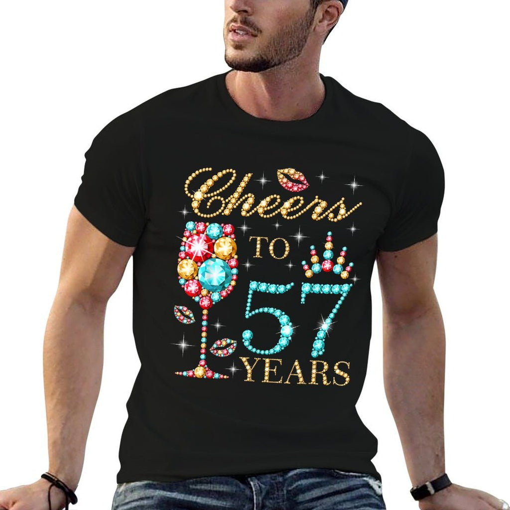 Cheers To 57 Years, 57 Years Old Women, 57 Birthday Cute  Eco-friendly Material T-Shirt