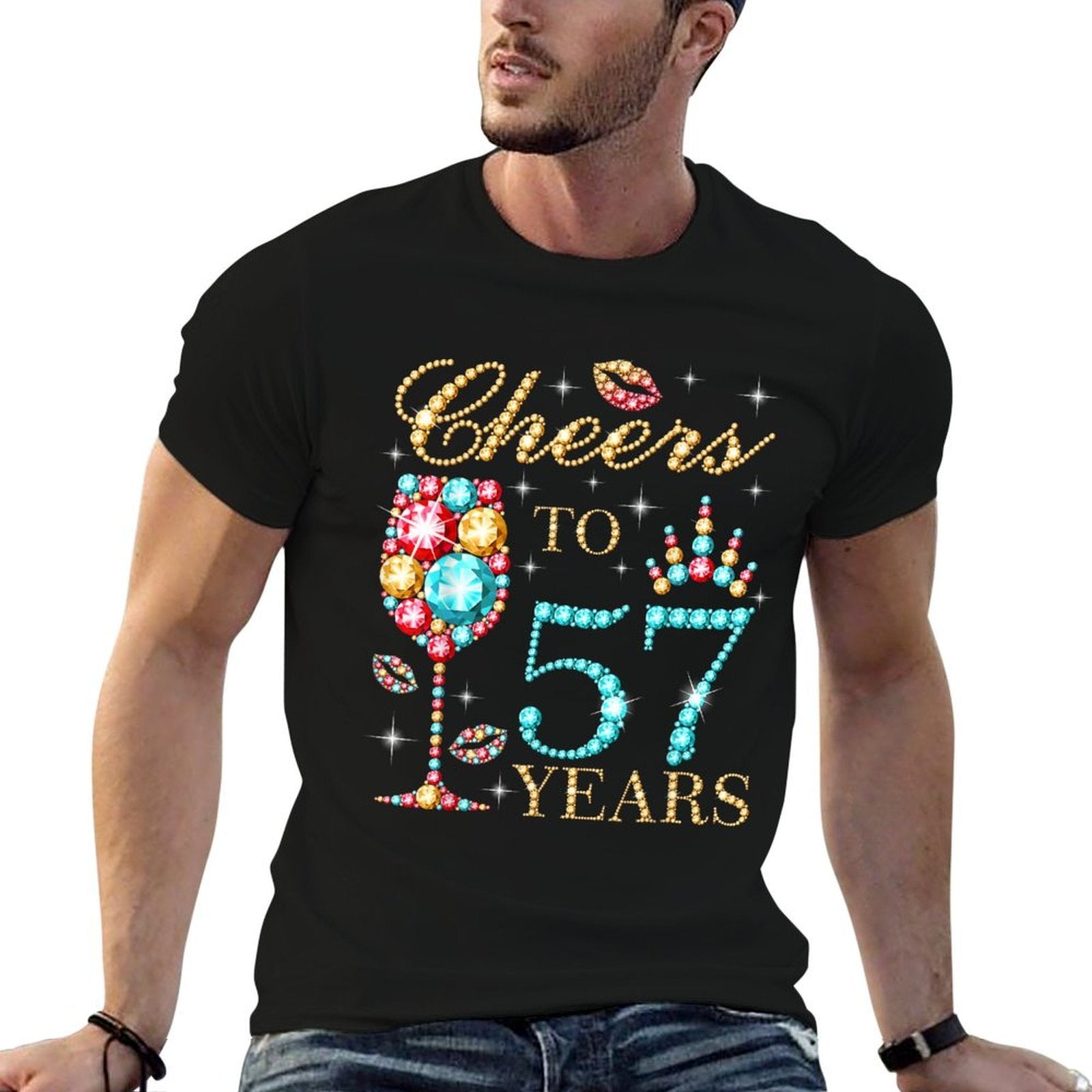 Cheers To 57 Years, 57 Years Old Women, 57 Birthday Cute  Eco-friendly Material T-Shirt