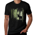 Twilight Forest Wildlife Donkey Mule Silhouette  Rolled Sleeves T-Shirt