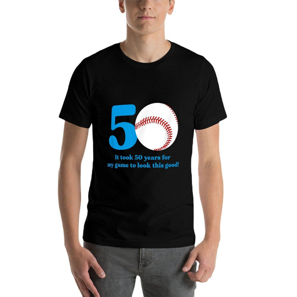 50 Year Old Baseball Player 50th Birthday  Wrinkle-resistant T-Shirt