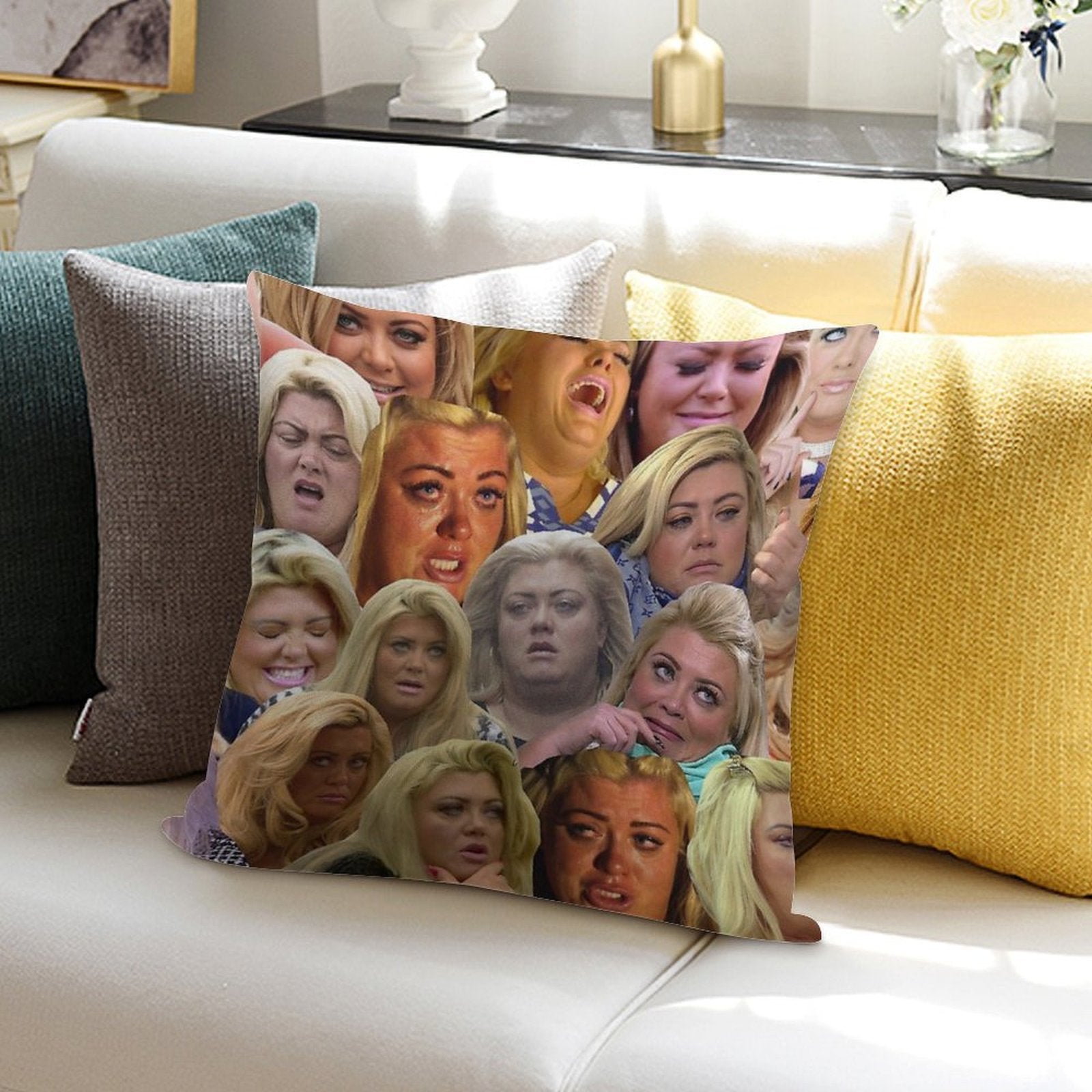 THE MANY MOODS OF GEMMA COLLINS Soft Multiple Sizes Throw Pillow