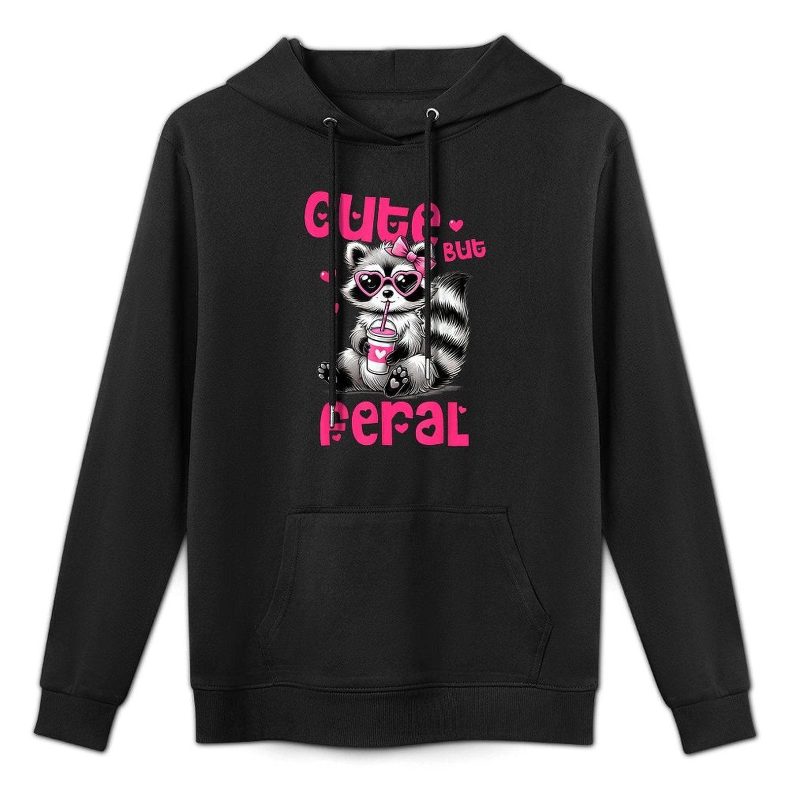 Cute But Feral Boys Girls Funny Raccoon Toddler Unisex Design Hoodie