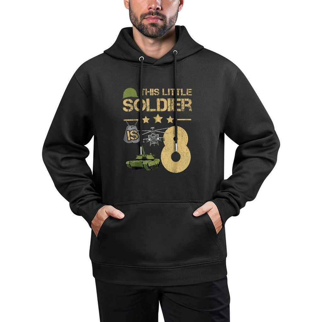 8 Year Old Soldier Birthday Boy 8th Birthday Kids Army Camo Relaxed Fit Hoodie