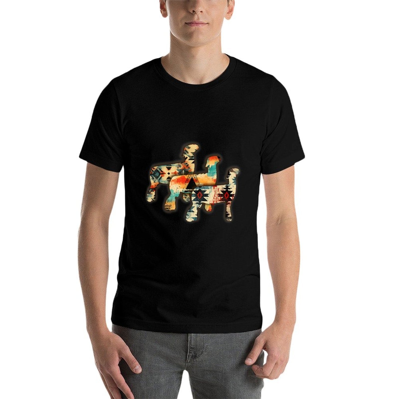 Show Club Lamb with Western Aztec-Inspired Sheep Rams  Classic T-Shirt