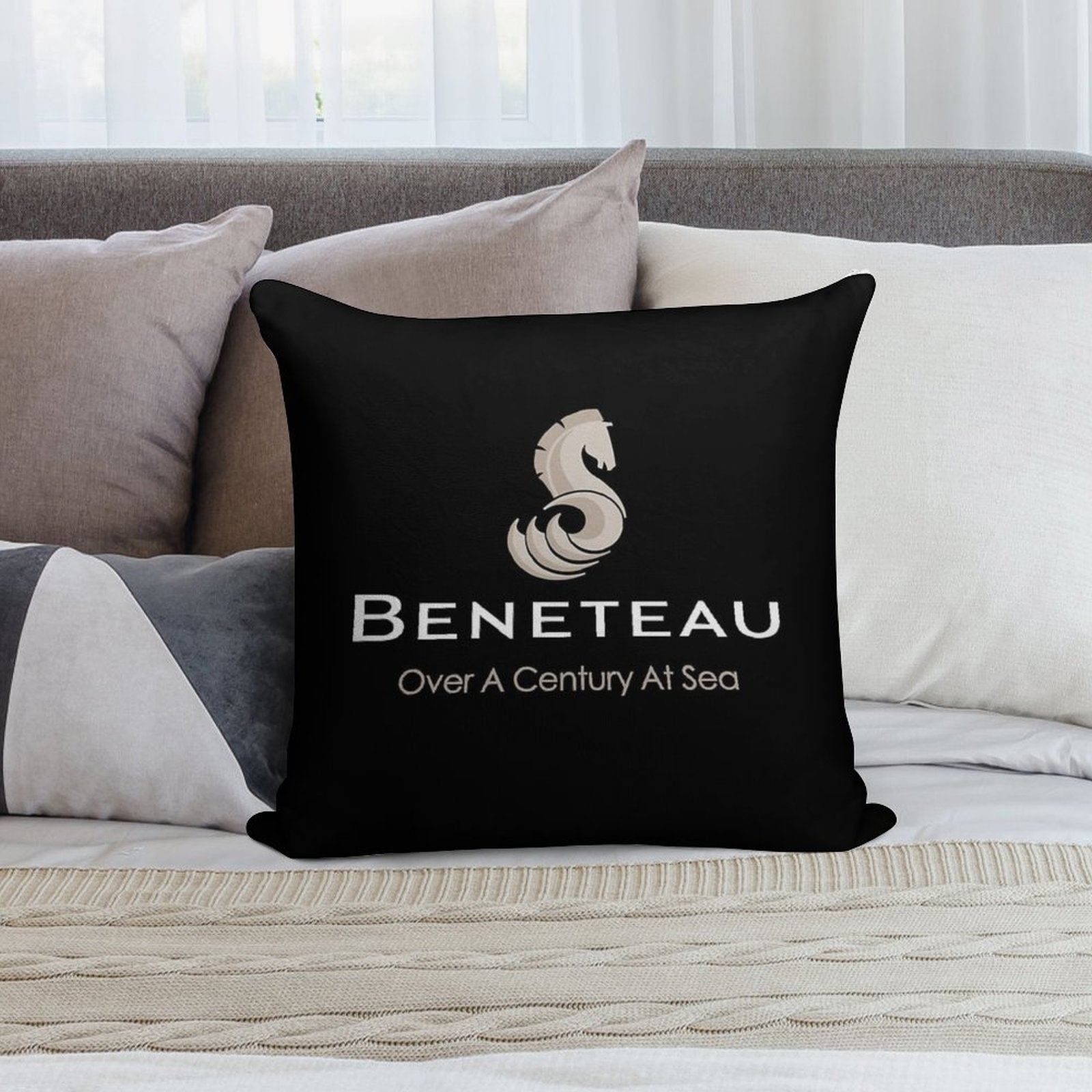 Beneteau Sailboat Sailing Yacht POCKET SIDE Soft Reinforced Edging Throw Pillow
