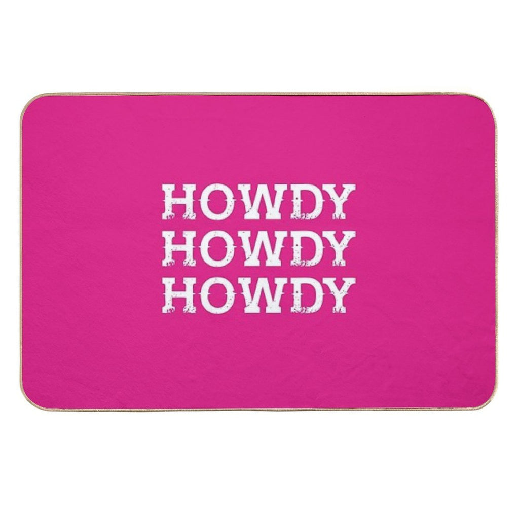 HOWDY Pink  Fade-Resistant Bath Mat